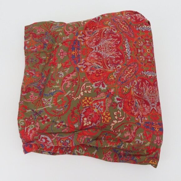 Ralph Lauren Home Galahad TWIN Fitted Sheet Red Multicolor Paisley Scroll Cotton - Picture 5 of 6